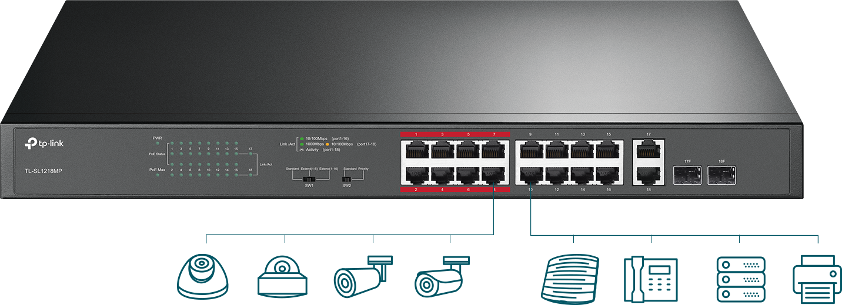 SWITCH TP-LINK TL-SL1218MP - obrazek 4